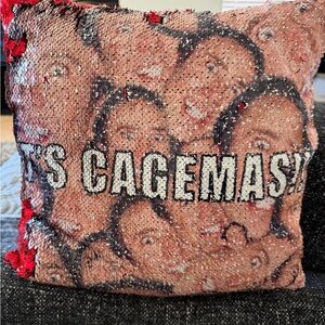 Novelty sequence Nicolas Cage pillow